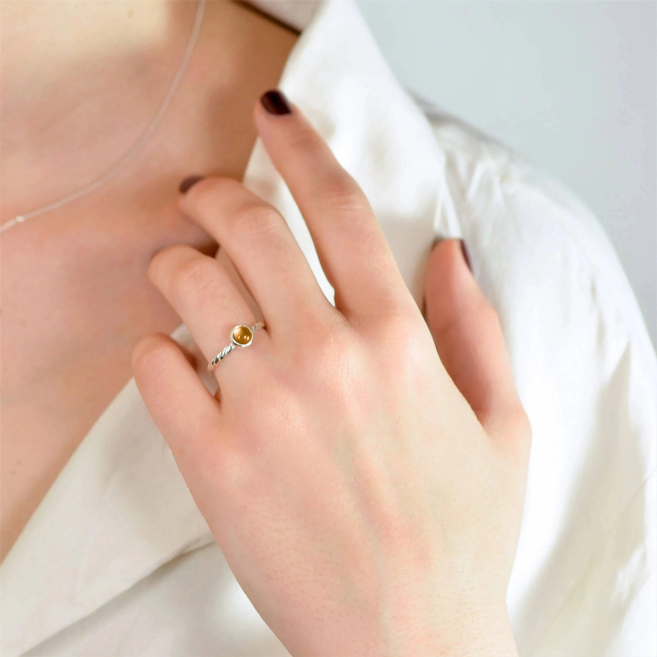 November Birthstone Ring ‚ Citrine Gemstone in Sterling Silver