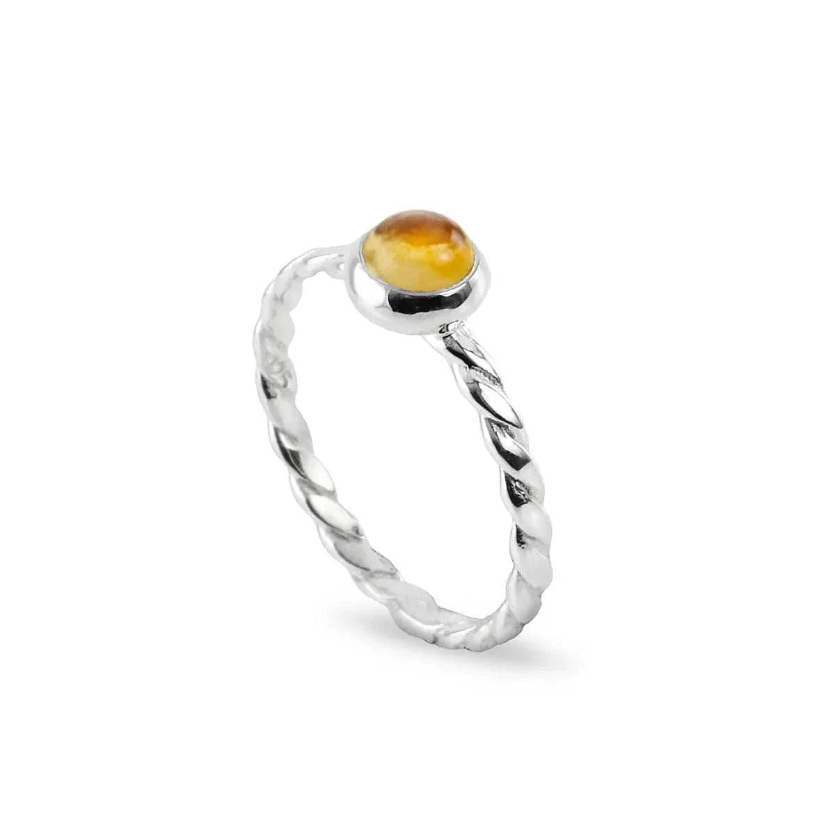 November Birthstone Ring ‚ Citrine Gemstone in Sterling Silver