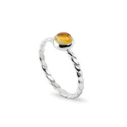 November Birthstone Ring ‚ Citrine Gemstone in Sterling Silver