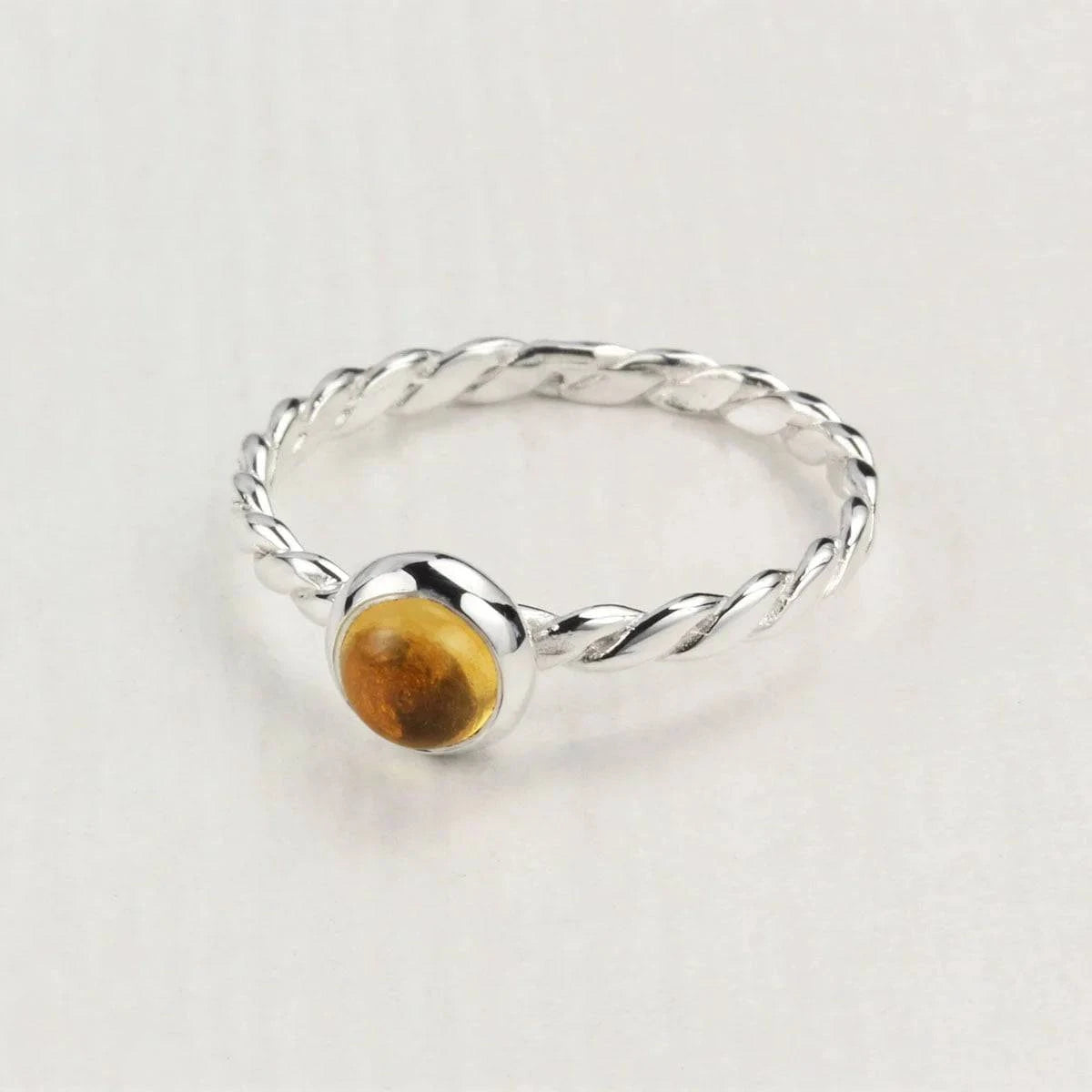 November Birthstone Ring ‚ Citrine Gemstone in Sterling Silver