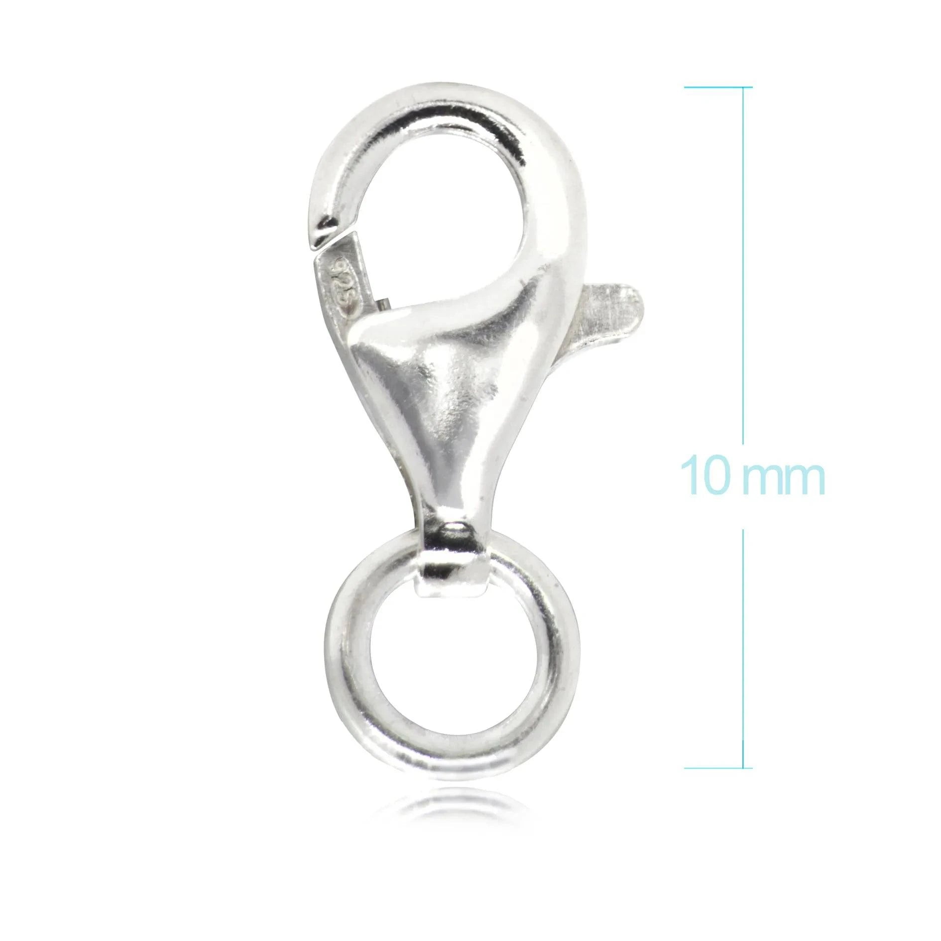 Pear-Shaped Lobster Clasp Finding in 925 Sterling Silver - 10mm