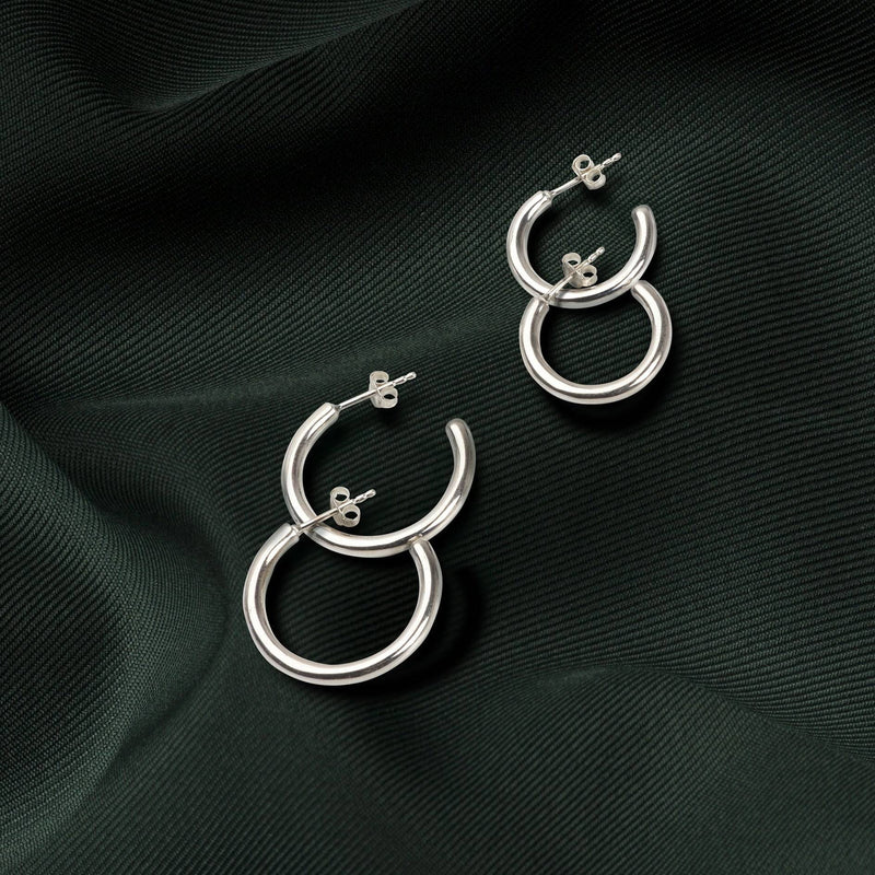 The Resonance Hoop Earrings in Sterling Silver