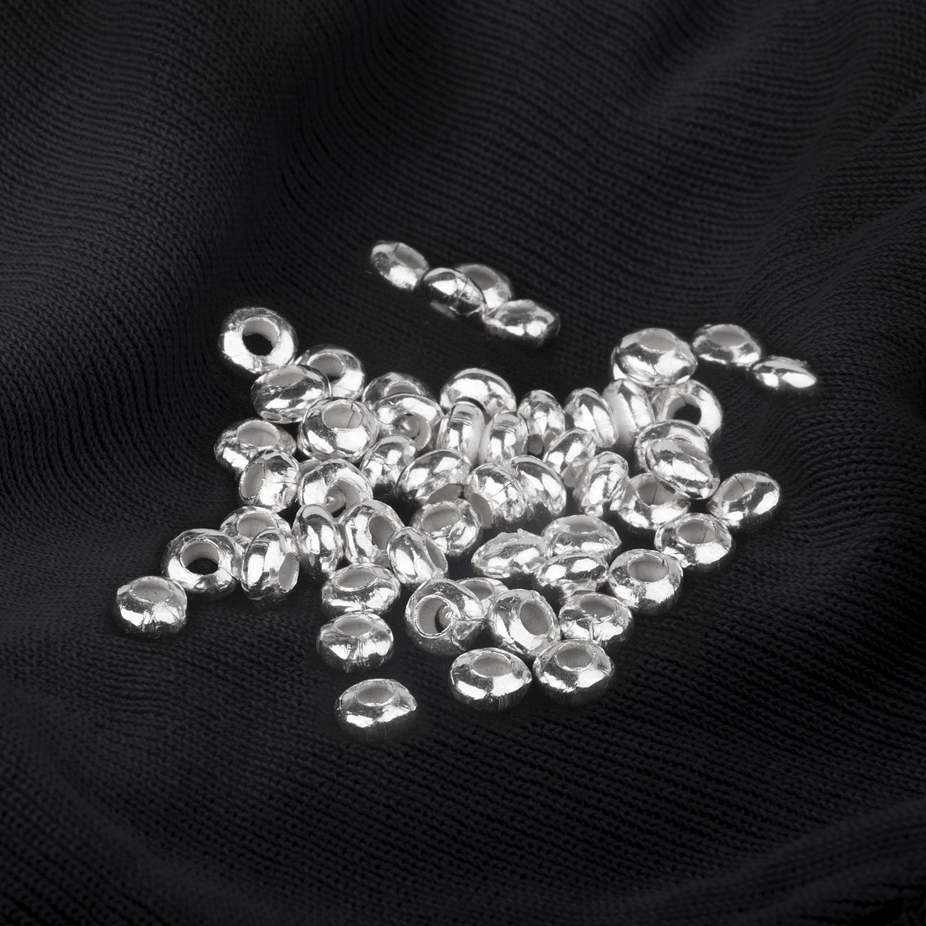 Plain Rondelle Spacer Beads in Sterling Silver