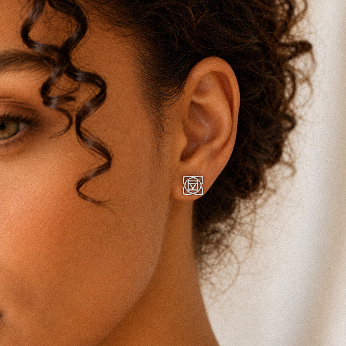 Root Chakra/Muladhara Chakra Stud Earrings In Sterling Silver