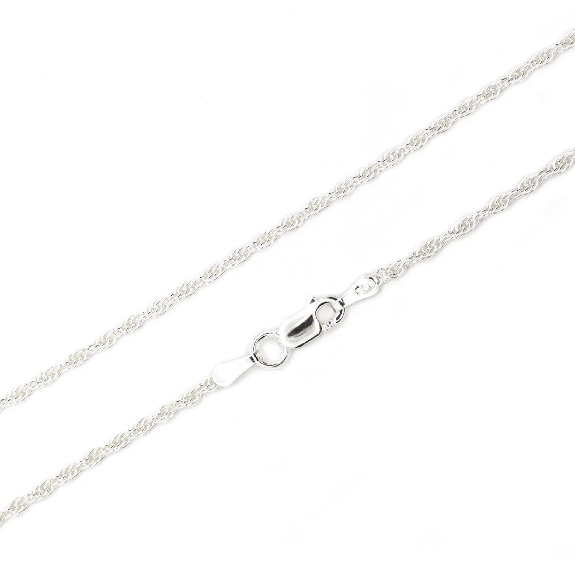 Rope Chain or Prince of Wales Chain in Sterling Silver - 16" 18" 20" Length and 1.6mm Thickness