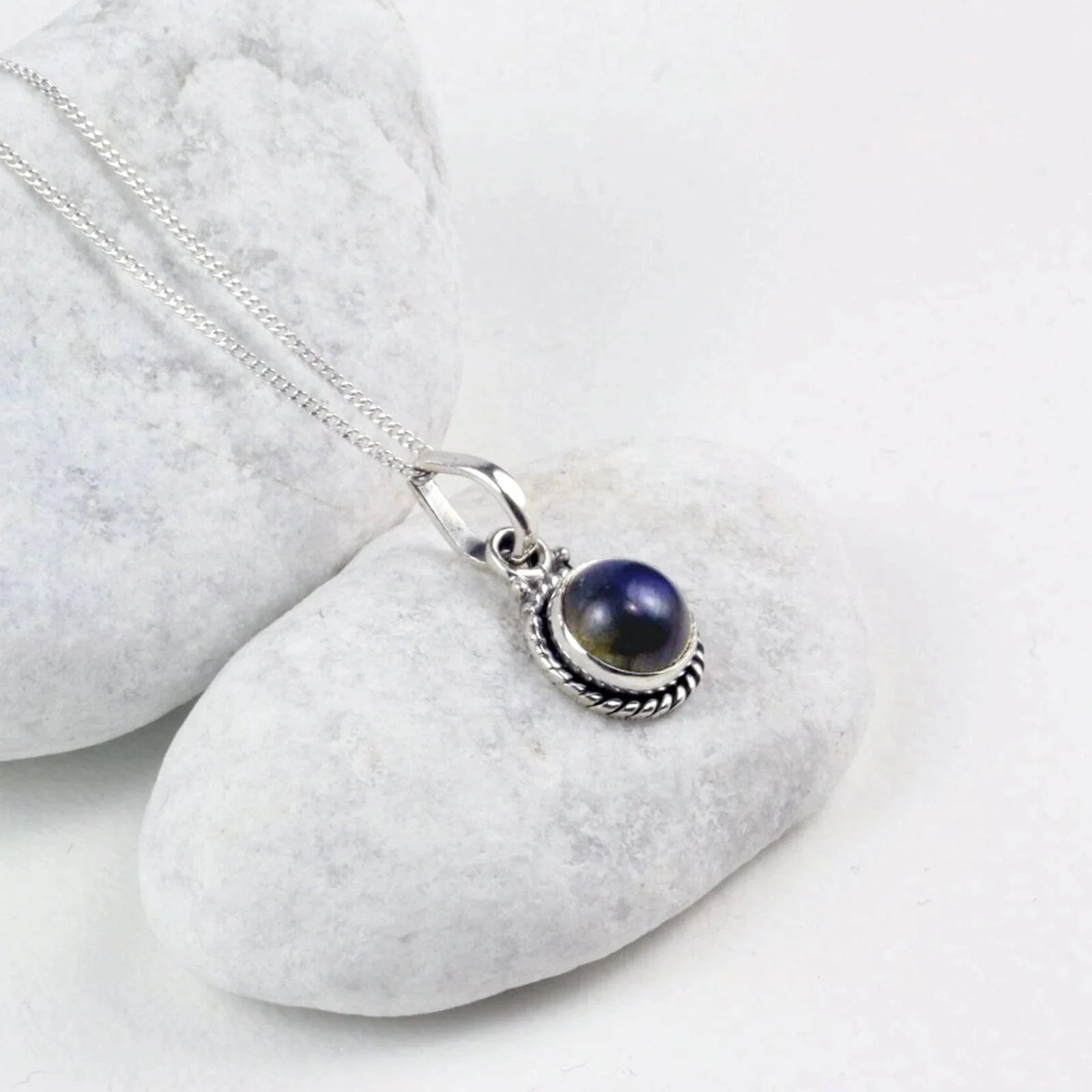 Twisted Wire Round Labradorite Jewellery Set in Sterling Silver
