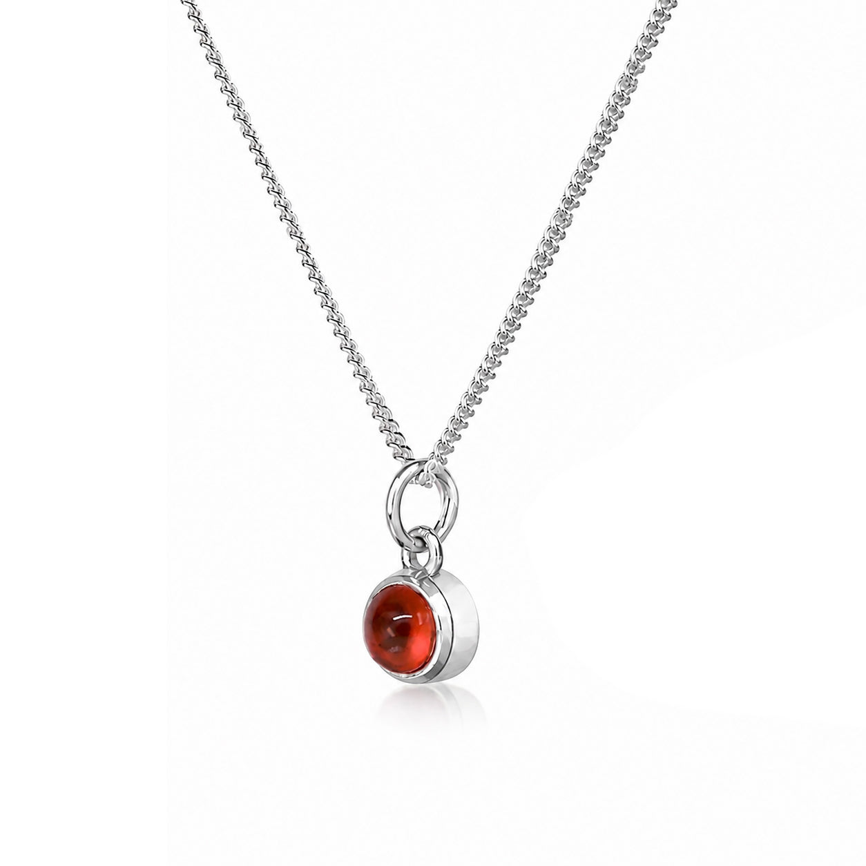 July Birthstone Necklace - Ruby Gemstone in Sterling Silver