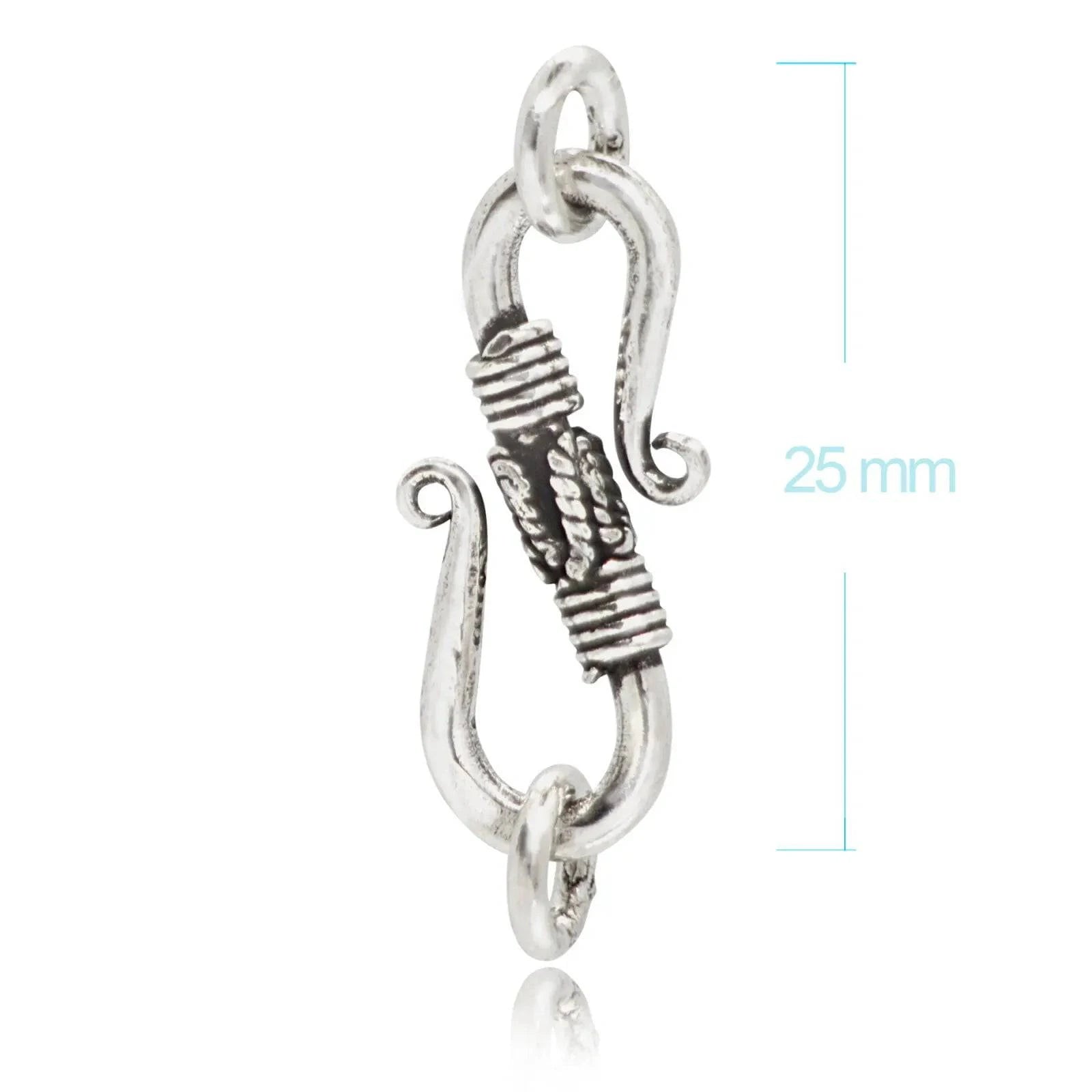 S Hook Eye Clasp 25mm In Sterling Silver