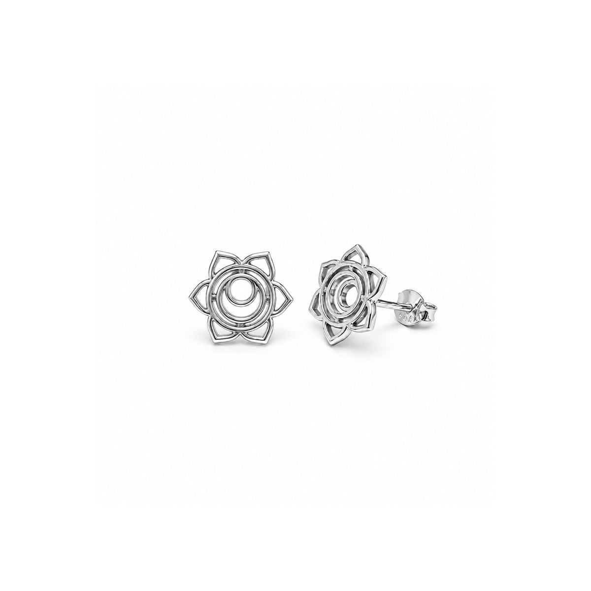 Sacral Chakra/Svadhishthana Chakra Stud Earrings In Sterling Silver