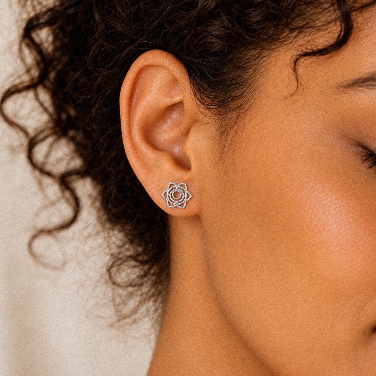 Sacral Chakra/Svadhishthana Chakra Stud Earrings In Sterling Silver