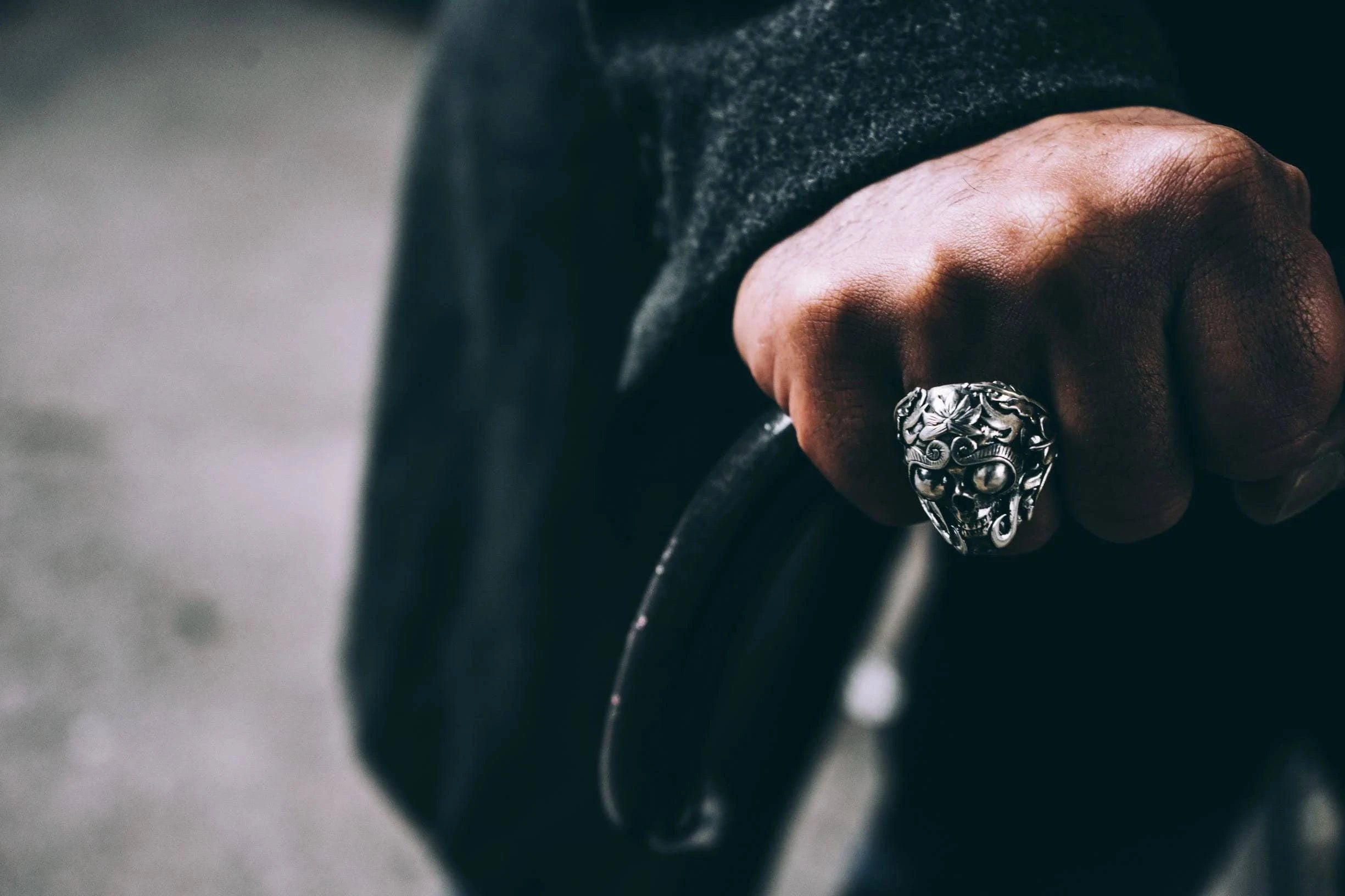 Mystic Double Trident Skull Ring