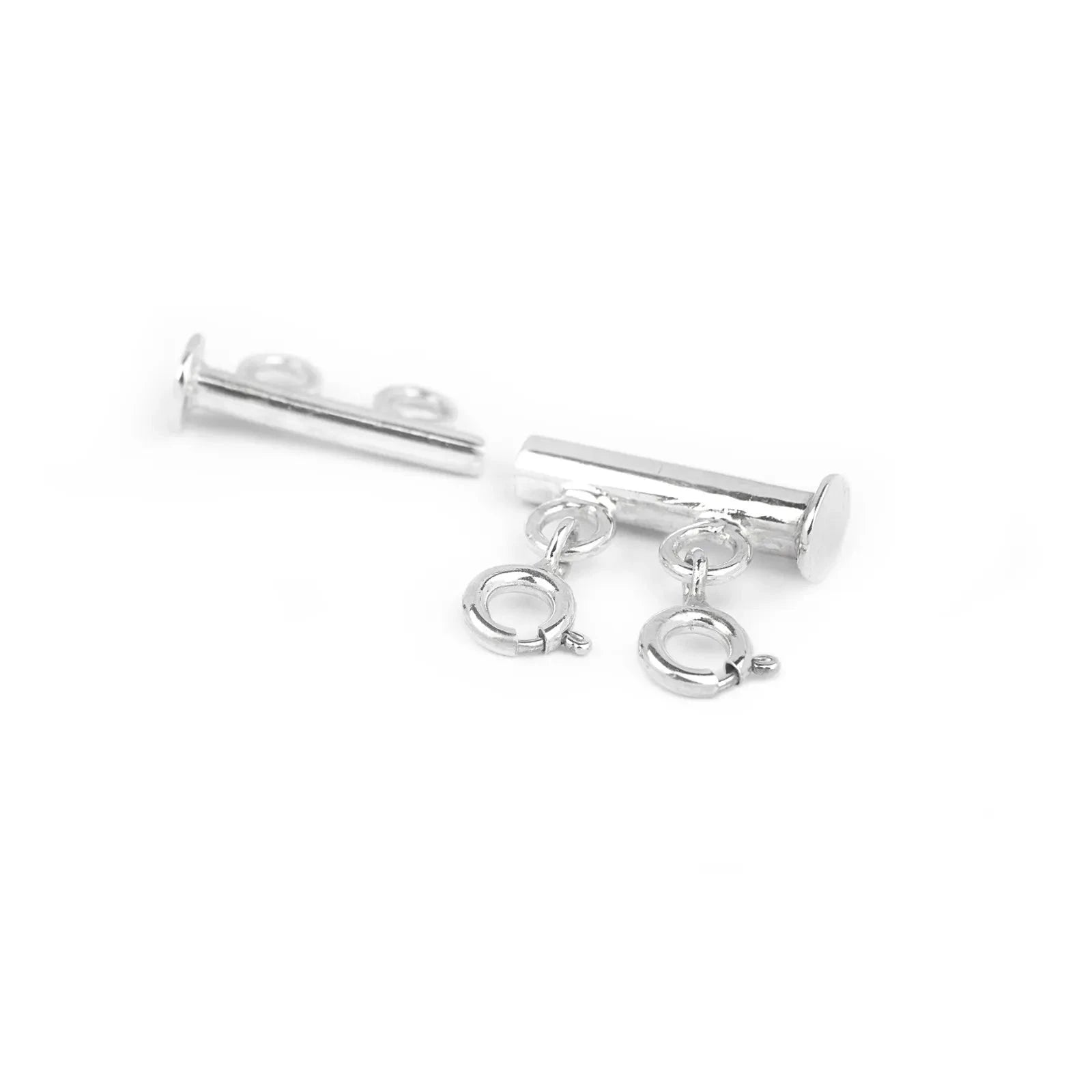2 Row Ring Bolt Slider Clasp in Sterling Silver