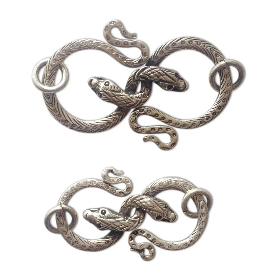 Handmade Necklace Connector or Pendant Snake Design in 925 Sterling Silver