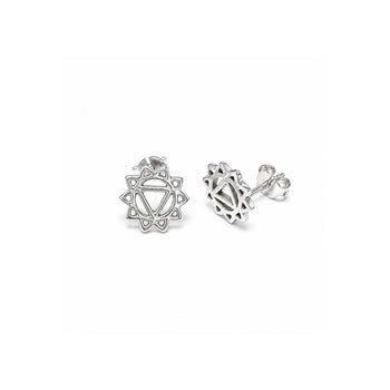 Solar Plexus Chakra/Manipura Chakra Stud Earrings In Sterling Silver