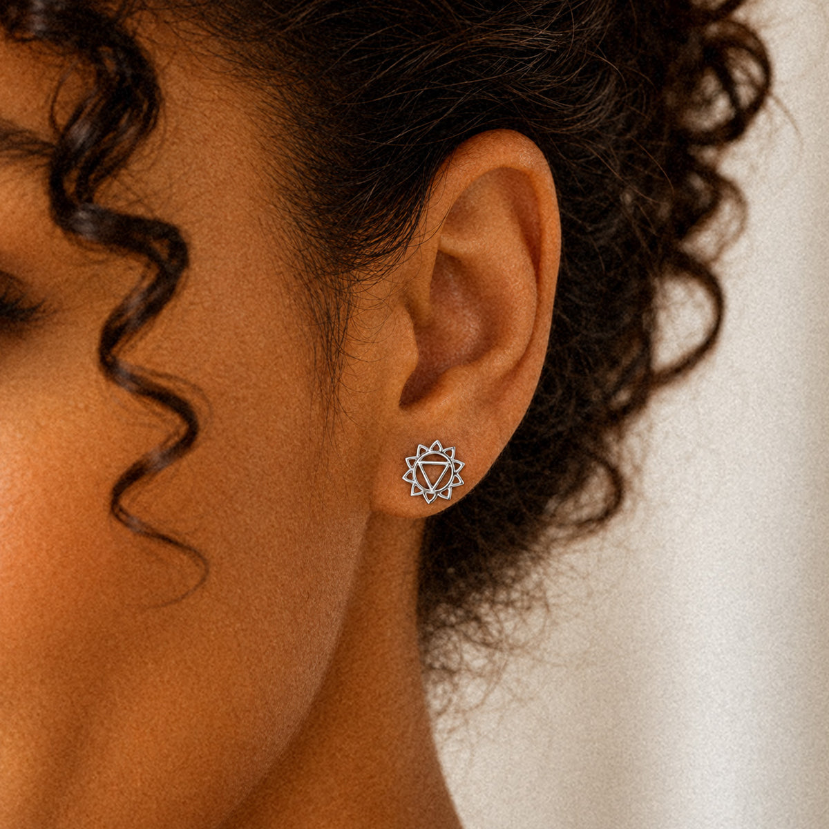 Solar Plexus Chakra/Manipura Chakra Stud Earrings In Sterling Silver