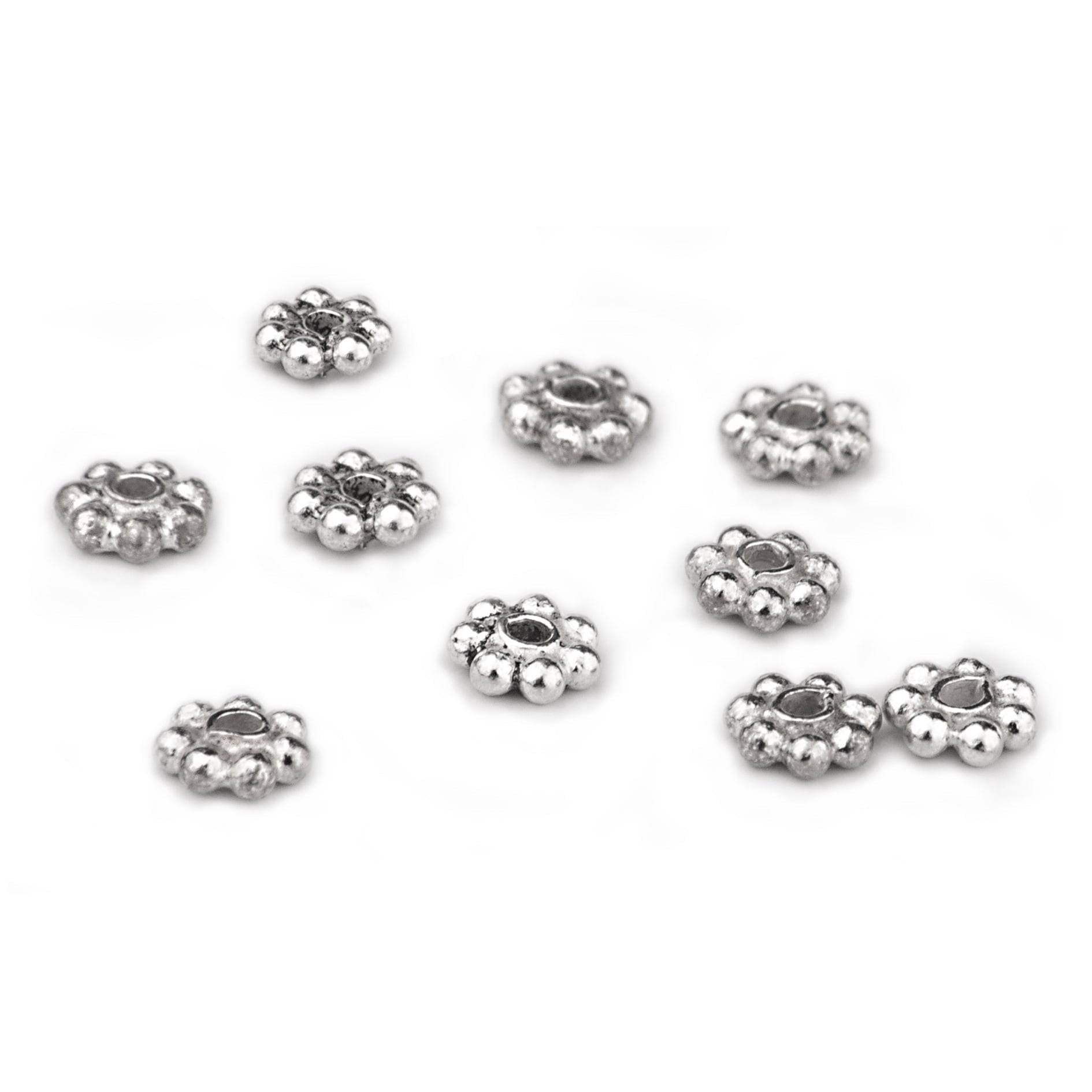 Silver Daisy Bali Spacer Beads in Sterling Silver