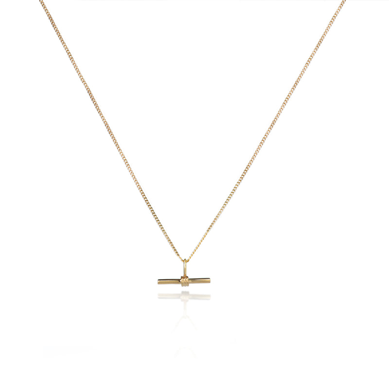 The Equilibrium Bar Charm Necklace In Gold Vermeil