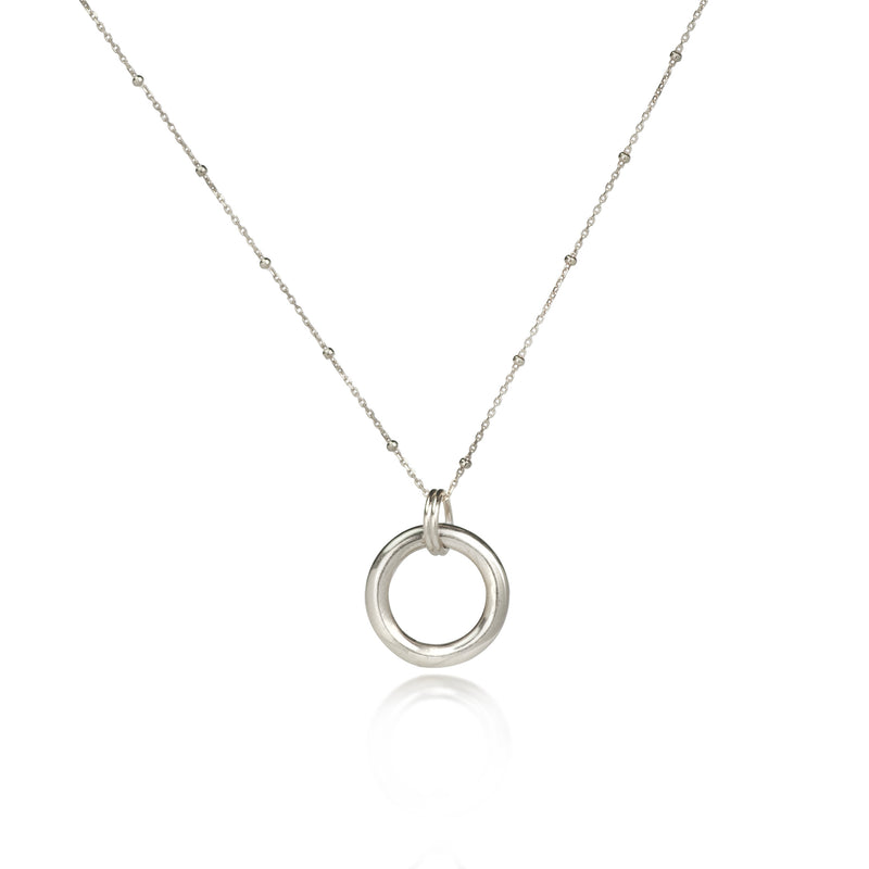 Ether Loop Charm Necklace In Sterling Silver
