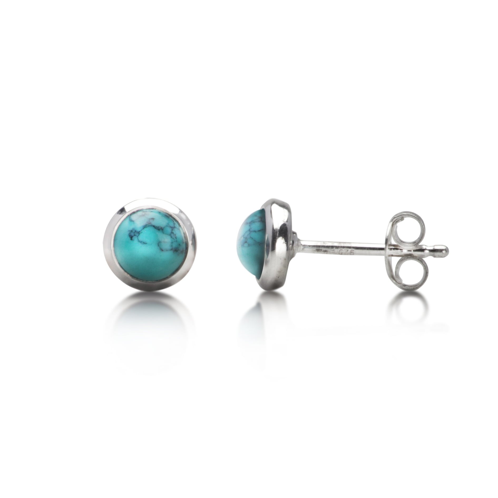 Round Turquoise Jewellery Set in Sterling Silver