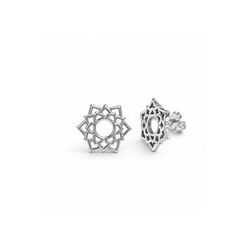 Crown Chakra/Sahastrara Chakra Stud Earrings In Sterling Silver