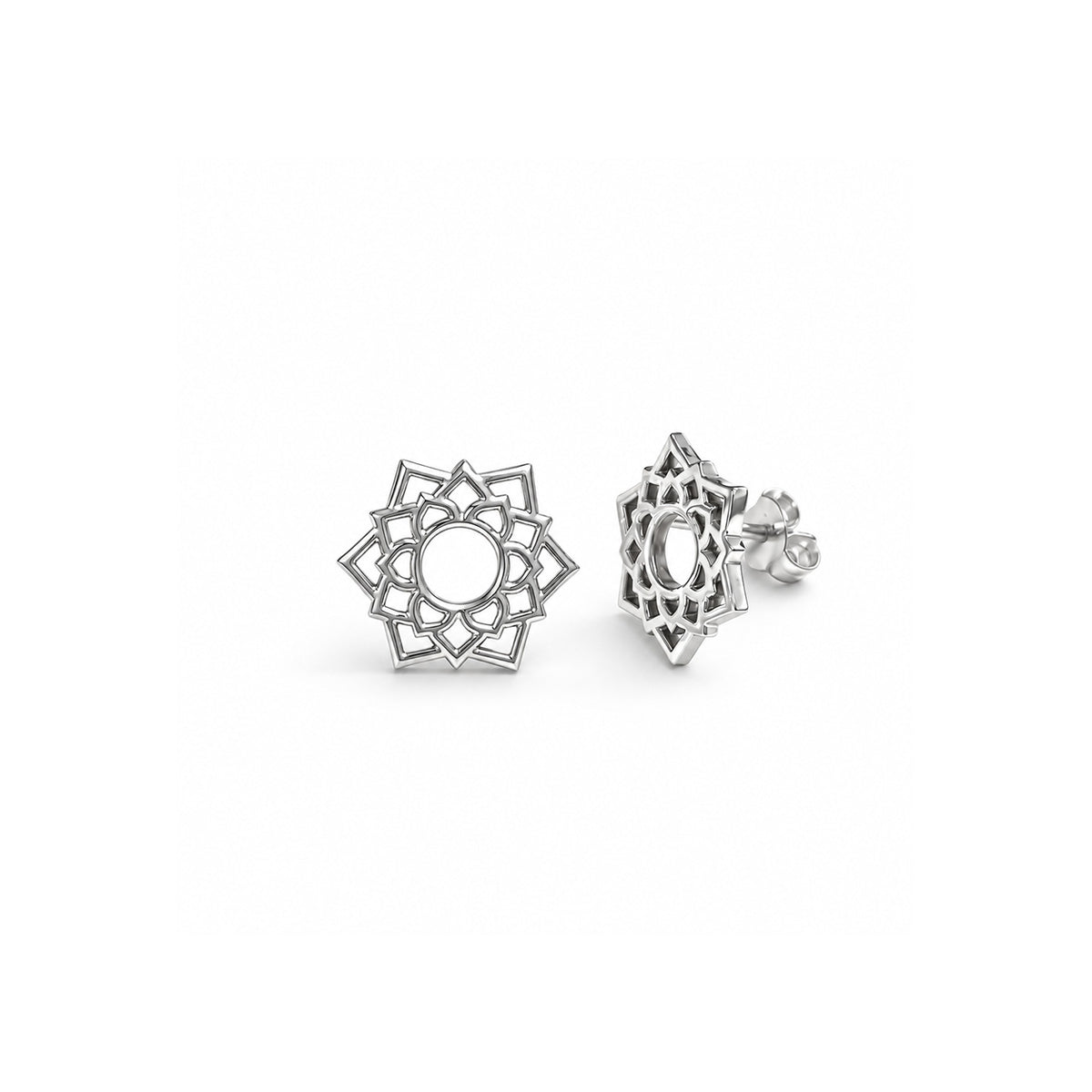 Crown Chakra/Sahastrara Chakra Stud Earrings In Sterling Silver