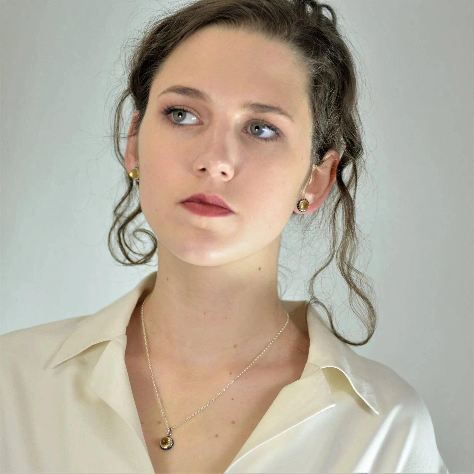 Istanbul Soul Citrine and Black Spinel Jewellery Set in Sterling Silver