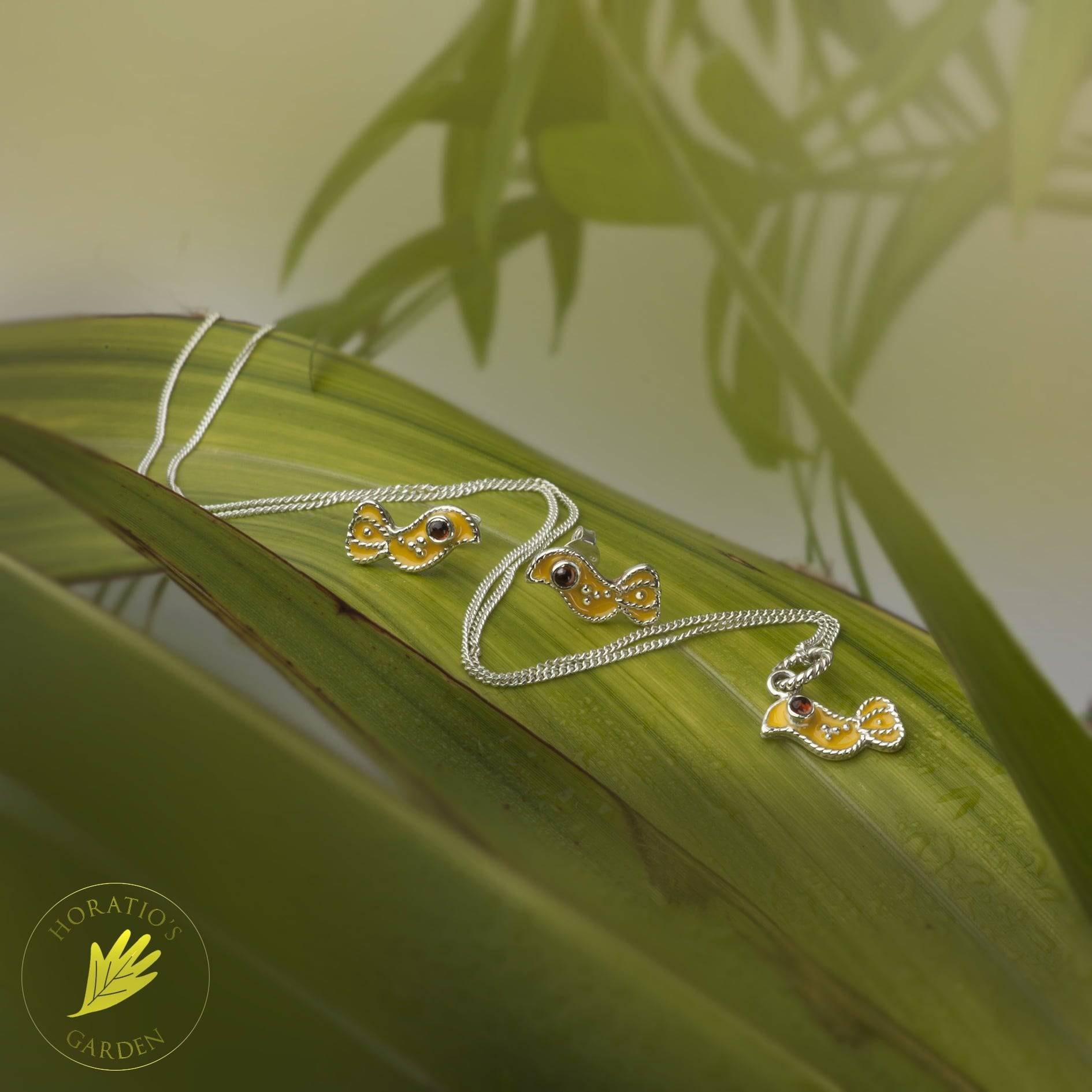 Yellow Songbird Jewellery Set in Sterling Silver