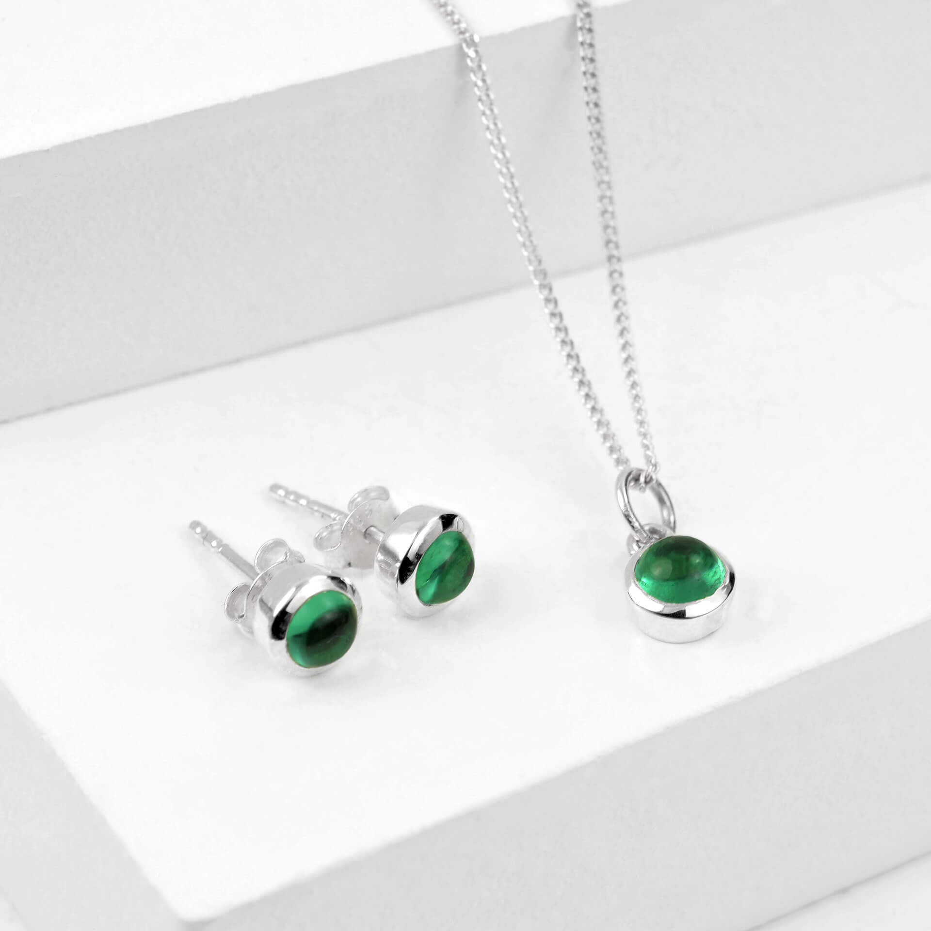 Weddings Jewellery Jewellery Sets Emerald Jewelry Set Minimalist Jewelry Simple Jewelry Set May Birthday Gift Dainty Necklace Set 